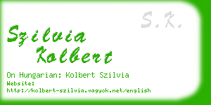 szilvia kolbert business card